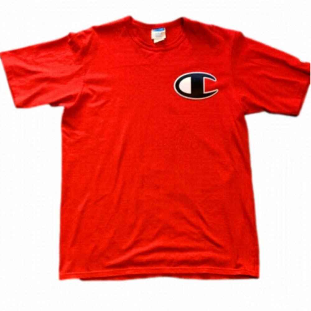 CHAMPION Large Logo Red T-Shirt, Mens XL